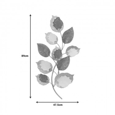 Διακοσμητικό τοίχου Neone Inart μέταλλο σε χρυσή-λευκή-γκρι απόχρωση 47,5x89x6εκ Υλικό: IRON 100%  345-000006