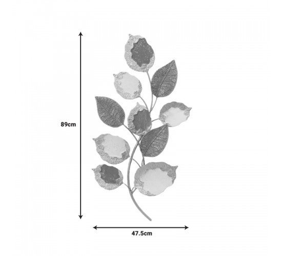 Διακοσμητικό τοίχου Neone Inart μέταλλο σε χρυσή-λευκή-γκρι απόχρωση 47,5x89x6εκ Υλικό: IRON 100%  345-000006