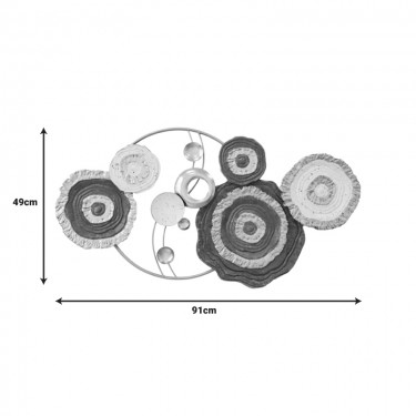 Διακοσμητικό τοίχου Cirsus Inart μέταλλο σε χρυσή-λευκή-μαύρη απόχρωση 91x49x4εκ Υλικό: IRON 100%  345-000007
