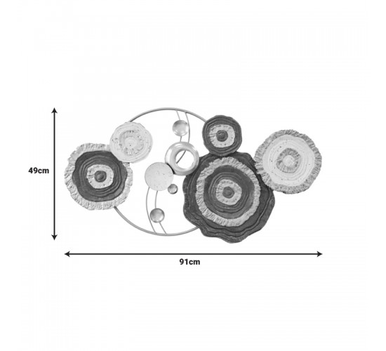 Διακοσμητικό τοίχου Cirsus Inart μέταλλο σε χρυσή-λευκή-μαύρη απόχρωση 91x49x4εκ Υλικό: IRON 100%  345-000007