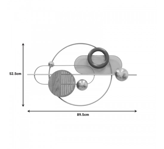 Διακοσμητικό τοίχου Lupus Inart μέταλλο σε χρυσή-κεφέ απόχρωση 89.5x52.5x6εκ Υλικό: IRON 100%  345-000012