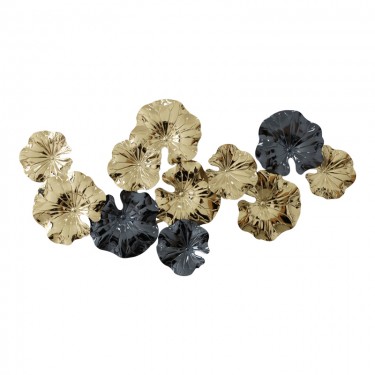 Διακοσμητικό τοίχου Merinda Inart μέταλλο σε χρυσή-μαύρη απόχρωση 88x47x5εκ Υλικό: IRON 100%  345-000015