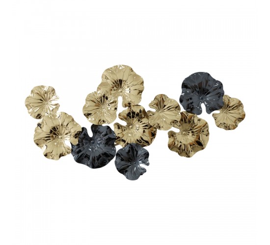 Διακοσμητικό τοίχου Merinda Inart μέταλλο σε χρυσή-μαύρη απόχρωση 88x47x5εκ Υλικό: IRON 100%  345-000015