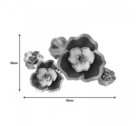 Διακοσμητικό τοίχου Rosalia Inart μέταλλο σε χρυσή-μαύρη απόχρωση 90x58x7.5εκ Υλικό: IRON 100%  345-000017