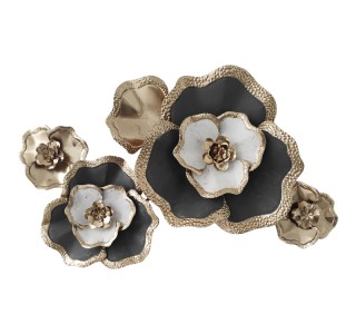 Διακοσμητικό τοίχου Rosalia Inart μέταλλο σε χρυσή-μαύρη απόχρωση 90x58x7.5εκ Υλικό: IRON 100%  345-000017