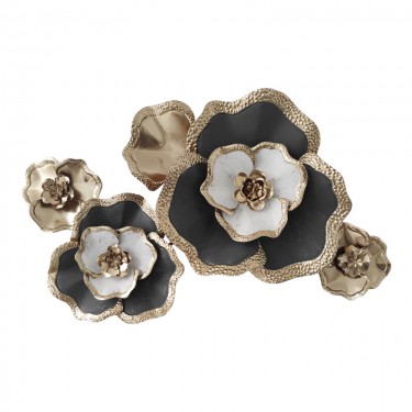 Διακοσμητικό τοίχου Rosalia Inart μέταλλο σε χρυσή-μαύρη απόχρωση 90x58x7.5εκ Υλικό: IRON 100%  345-000017