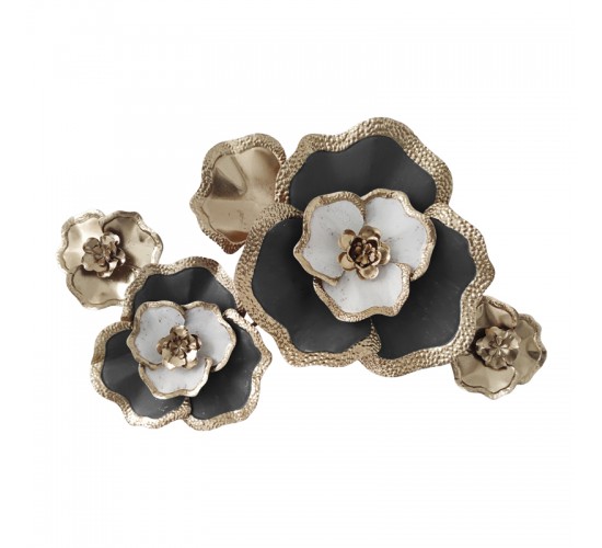 Διακοσμητικό τοίχου Rosalia Inart μέταλλο σε χρυσή-μαύρη απόχρωση 90x58x7.5εκ Υλικό: IRON 100%  345-000017