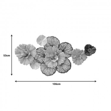 Διακοσμητικό τοίχου Jemiole Inart μέταλλο σε χρυσή-γκρι απόχρωση 106x53x9.5εκ Υλικό: IRON 100%  345-000019