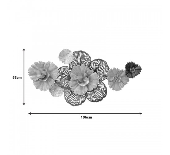 Διακοσμητικό τοίχου Jemiole Inart μέταλλο σε χρυσή-γκρι απόχρωση 106x53x9.5εκ Υλικό: IRON 100%  345-000019