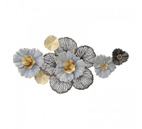 Διακοσμητικό τοίχου Jemiole Inart μέταλλο σε χρυσή-γκρι απόχρωση 106x53x9.5εκ Υλικό: IRON 100%  345-000019