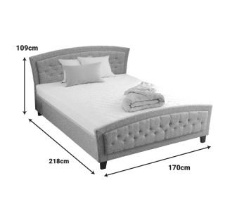 Κρεβάτι Camaro ύφασμα σε γκρι απόχρωση160x200εκ Υλικό: WOOD - FOAM - FABRIC 347-000020