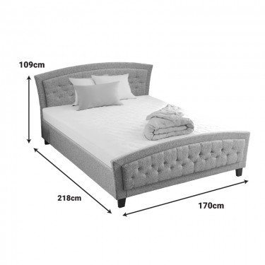 Κρεβάτι Camaro ύφασμα σε γκρι απόχρωση160x200εκ Υλικό: WOOD - FOAM - FABRIC 347-000020