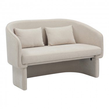 Καναπές διθέσιος Playmob ύφασμα σε μπεζ απόχρωση 128x65x79εκ Υλικό: CHENILLE FABRIC - PLYWOOD - FOAM 350-000004