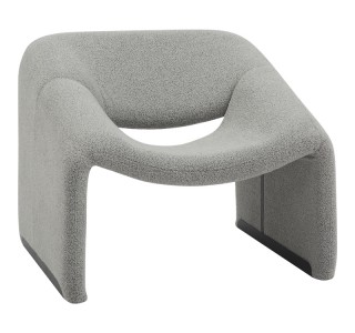 Πολυθρόνα Clous μπουκλέ ύφασμα σε ανοιχτή γκρι απόχρωση 86x77x73.5εκ Υλικό: BOUCLE FABRIC - PLYWOOD - FOAM 350-000013