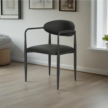 Πολυθρόνα Kalone pu σε μαύρη απόχρωση 56x55x78εκ Υλικό: PU - METAL 350-000025