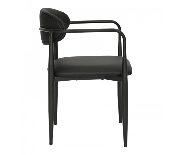 Πολυθρόνα Kalone pu σε μαύρη απόχρωση 56x55x78εκ Υλικό: PU - METAL 350-000025