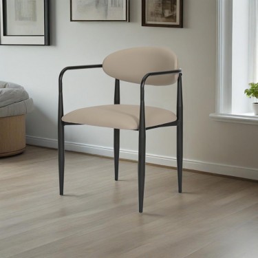 Πολυθρόνα Kalone pu σε γκρι-μπεζ απόχρωση 56x55x78εκ Υλικό: PU - METAL 350-000026