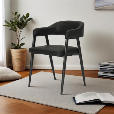 Πολυθρόνα Sezan pu σε μαύρη απόχρωση 56x55x78εκ Υλικό: PU - METAL 350-000028