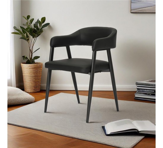 Πολυθρόνα Sezan pu σε μαύρη απόχρωση 56x55x78εκ Υλικό: PU - METAL 350-000028