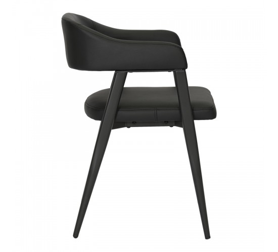 Πολυθρόνα Sezan pu σε μαύρη απόχρωση 56x55x78εκ Υλικό: PU - METAL 350-000028