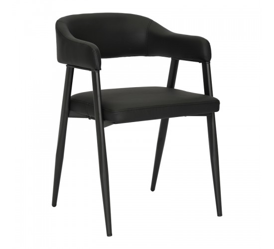 Πολυθρόνα Sezan pu σε μαύρη απόχρωση 56x55x78εκ Υλικό: PU - METAL 350-000028