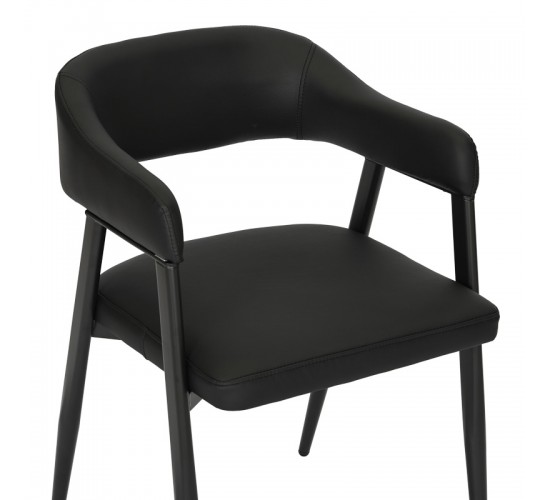 Πολυθρόνα Sezan pu σε μαύρη απόχρωση 56x55x78εκ Υλικό: PU - METAL 350-000028