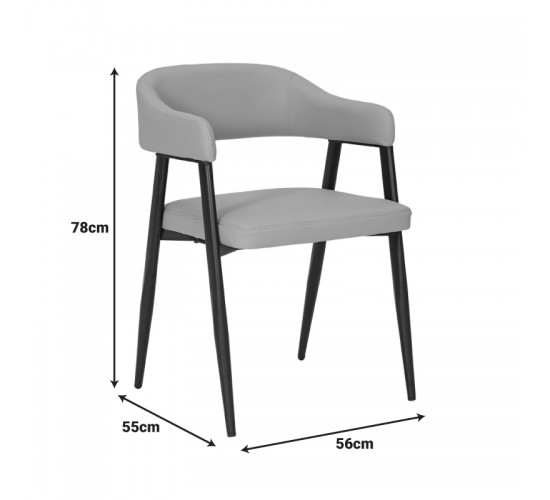 Πολυθρόνα Sezan pu σε μαύρη απόχρωση 56x55x78εκ Υλικό: PU - METAL 350-000028