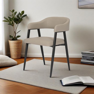 Πολυθρόνα Sezan pu σε γκρι-μπεζ απόχρωση 56x55x78εκ Υλικό: PU - METAL 350-000029