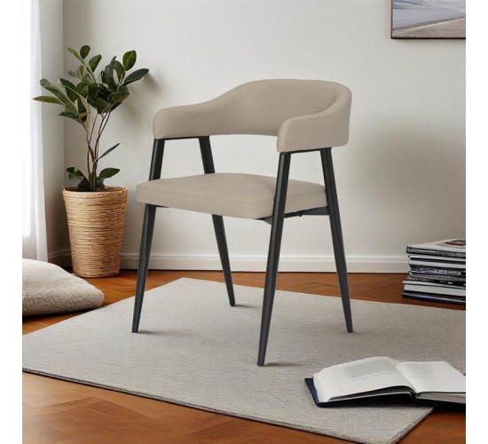 Πολυθρόνα Sezan pu σε γκρι-μπεζ απόχρωση 56x55x78εκ Υλικό: PU - METAL 350-000029