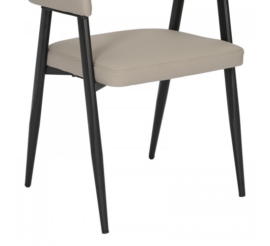 Πολυθρόνα Sezan pu σε γκρι-μπεζ απόχρωση 56x55x78εκ Υλικό: PU - METAL 350-000029