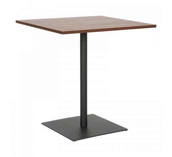 Τραπέζι Nerobian mdf σε καρυδί απόχρωση 70x70x75εκ Υλικό: MDF - METAL 350-000037