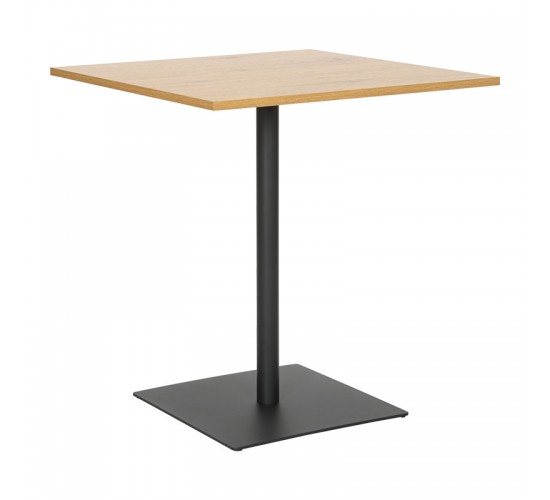 Τραπέζι Nerobian mdf σε sonoma απόχρωση 70x70x75εκ Υλικό: MDF - METAL 350-000039