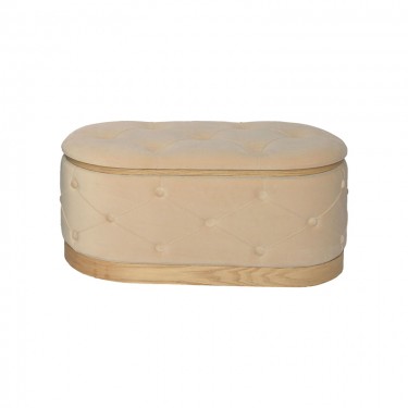 Σκαμπό μπαούλο Royel Inart σετ 2 τεμ βελούδο σε μαύρη και μπεζ απόχρωση Υλικό: MDF - VELVET - SPONGE - VENEER 353-000001