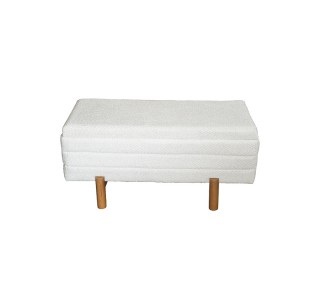 Σκαμπό μπαούλο Cindy Inart σετ 2 τεμ μπουκλέ ύφασμα σε μπεζ και λευκή απόχρωση Υλικό: MDF - BOUCLE - SPONGE - VENEER 353-000003