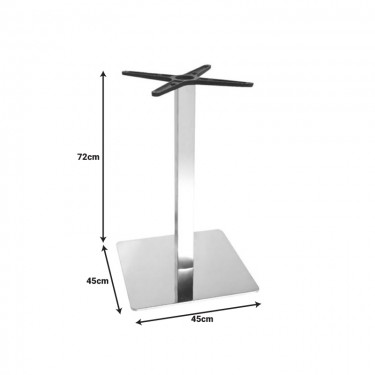 Βάση τραπεζιού Galax αλουμινίου σε ασημί απόχρωση 45x45x72εκ Υλικό: ALUMINIUM 355-000009