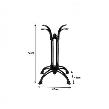 Βάση τραπεζιού Astu μεταλλική σε μαύρη απόχρωση 42x42x72εκ Υλικό: IRON 355-000010