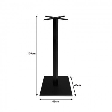 Βάση τραπεζιού Bar Cabanol μεταλλική σε μαύρη απόχρωση 45x45x108εκ Υλικό: IRON 355-000014