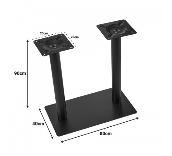 Βάση τραπεζιού μπαρ Givosa μέταλλο μαύρο 80x40x90εκ Υλικό: IRON 355-000035