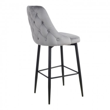 Σκαμπό μπαρ Zedna γκρι βελούδο με μαύρα μεταλλικά πόδια 52x57x111εκ Υλικό: METAL -  VELVET 357-000016