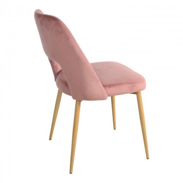 Καρέκλα Murde σάπιο μήλο βελούδο και μεταλλικά πόδια σε φυσική απόχρωση 48.5x61x89εκ Υλικό: METAL - VELVET 357-000020