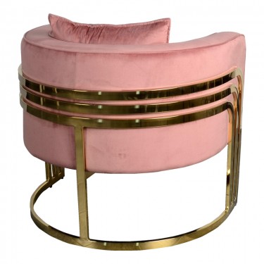 Πολυθρόνα Roblu χρυσό μέταλλο και βελούδο σε απόχρωση σάπιο μήλο 72x77.4x70εκ Υλικό: METAL - VELVET 357-000021