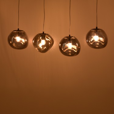 Φωτιστικό οροφής τετράφωτο Vidro E27 σε χρυσή απόχρωση 60x15x80εκ Υλικό: IRON - GLASS 358-000008