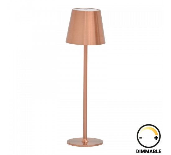 Επιτραπέζιο φωτιστικό αφής LED Brave Ι επαναφορτιζόμενο σε μπρονζέ απόχρωση Φ11.5x37εκ Υλικό: IRON . PLASTIC 358-000010