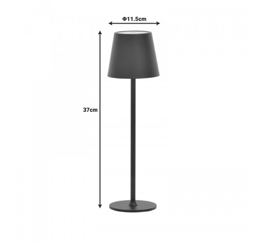 Επιτραπέζιο φωτιστικό αφής LED Brave Ι επαναφορτιζόμενο σε λευκή απόχρωση Φ11.5x37εκ Υλικό: IRON . PLASTIC 358-000011