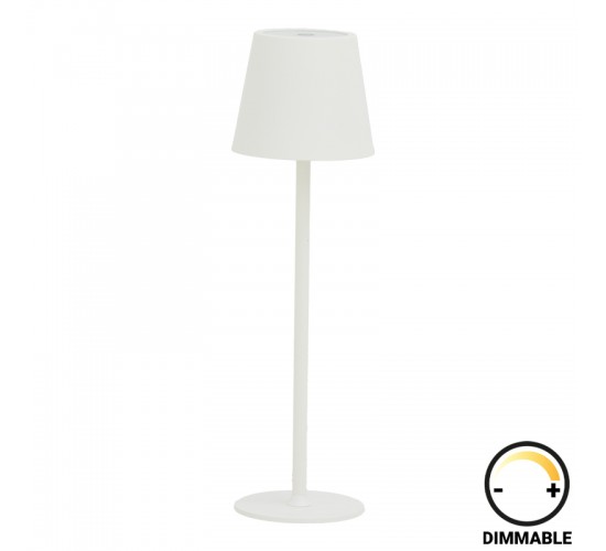 Επιτραπέζιο φωτιστικό αφής LED Brave Ι επαναφορτιζόμενο σε λευκή απόχρωση Φ11.5x37εκ Υλικό: IRON . PLASTIC 358-000011