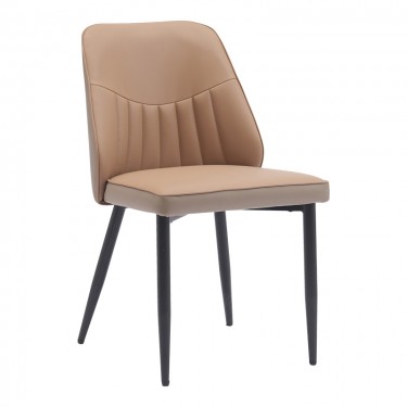 Καρέκλα Onyer καφέ-γκρι pu με πόδι μαύρο μέταλλο 48x60x83εκ Υλικό: PU 360-000002