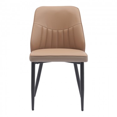 Καρέκλα Onyer καφέ-γκρι pu με πόδι μαύρο μέταλλο 48x60x83εκ Υλικό: PU 360-000002