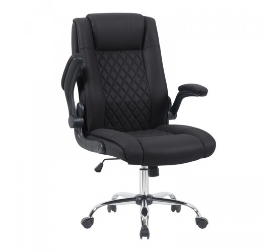 Καρέκλα γραφείου διευθυντη Kesla PES μαύρo 65x65x113-121εκ Υλικό: Technical Fabric -   METAL 360-000027