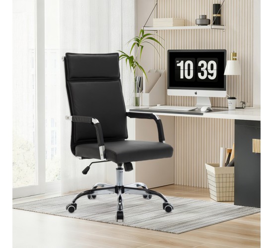 Καρέκλα γραφείου διευθυντη Mavel PU μαύρo 55x62x100-110εκ Υλικό: PU  METAL 360-000029