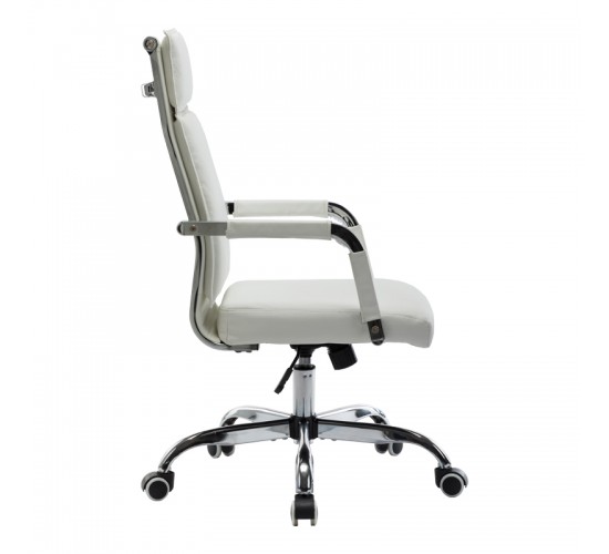 Καρέκλα γραφείου διευθυντη Mavel PU λευκό 55x62x100-110εκ Υλικό: PU  METAL 360-000030